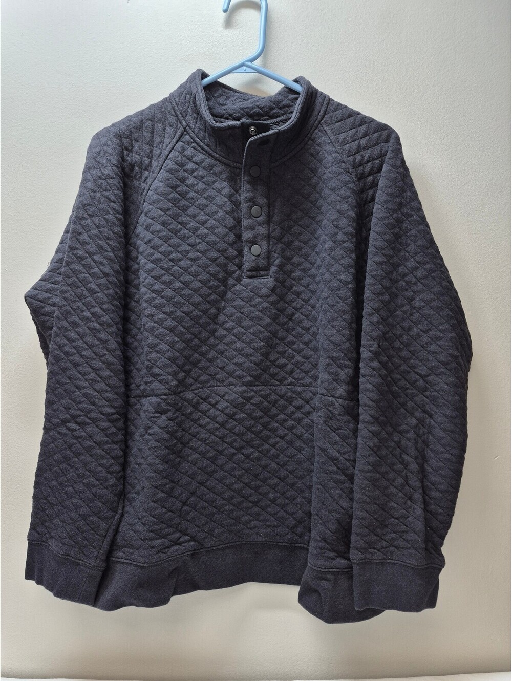 Men's Eddie Bauer Quilted Dark Gray Pullover Sweatshirt B346
